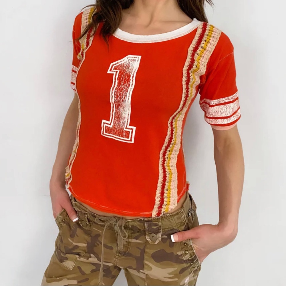 We the Free People First Place Number One Jersey T Shirt Retro 70’s